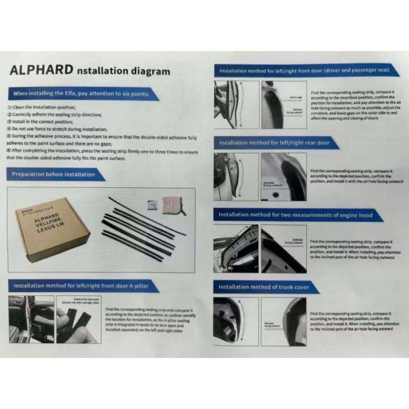 Toyota Alphard/Vellfire AGH30 Silent Wind Rubber