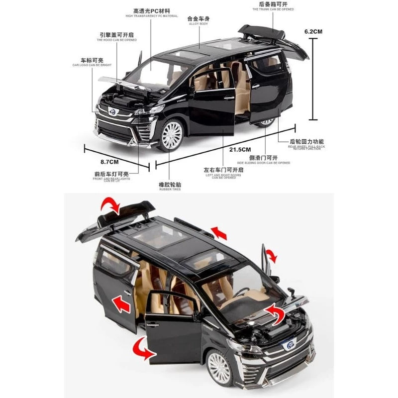Toyota Lexus Alphard Vellfire AGH30 Scale Models of Diecast Steel Alloy Car
